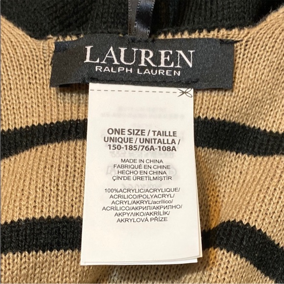 Lauren Ralph Lauren Black and Tan Sweater Wrap - Picture 6 of 6